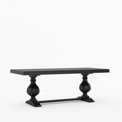 Manhattan Dual-Tone Solid Wood Dining Table with Pedestal Base