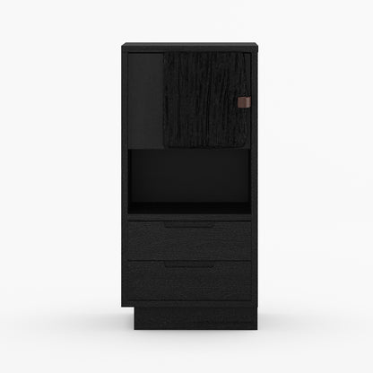 Nome Modern Solid Wood 3-Piece Bedroom Set with Attached Nightstands