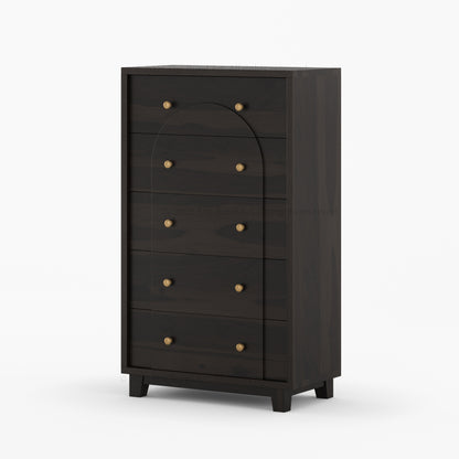 Livingston Solid Wood Bedroom Set with Bouclé Upholstered Bed