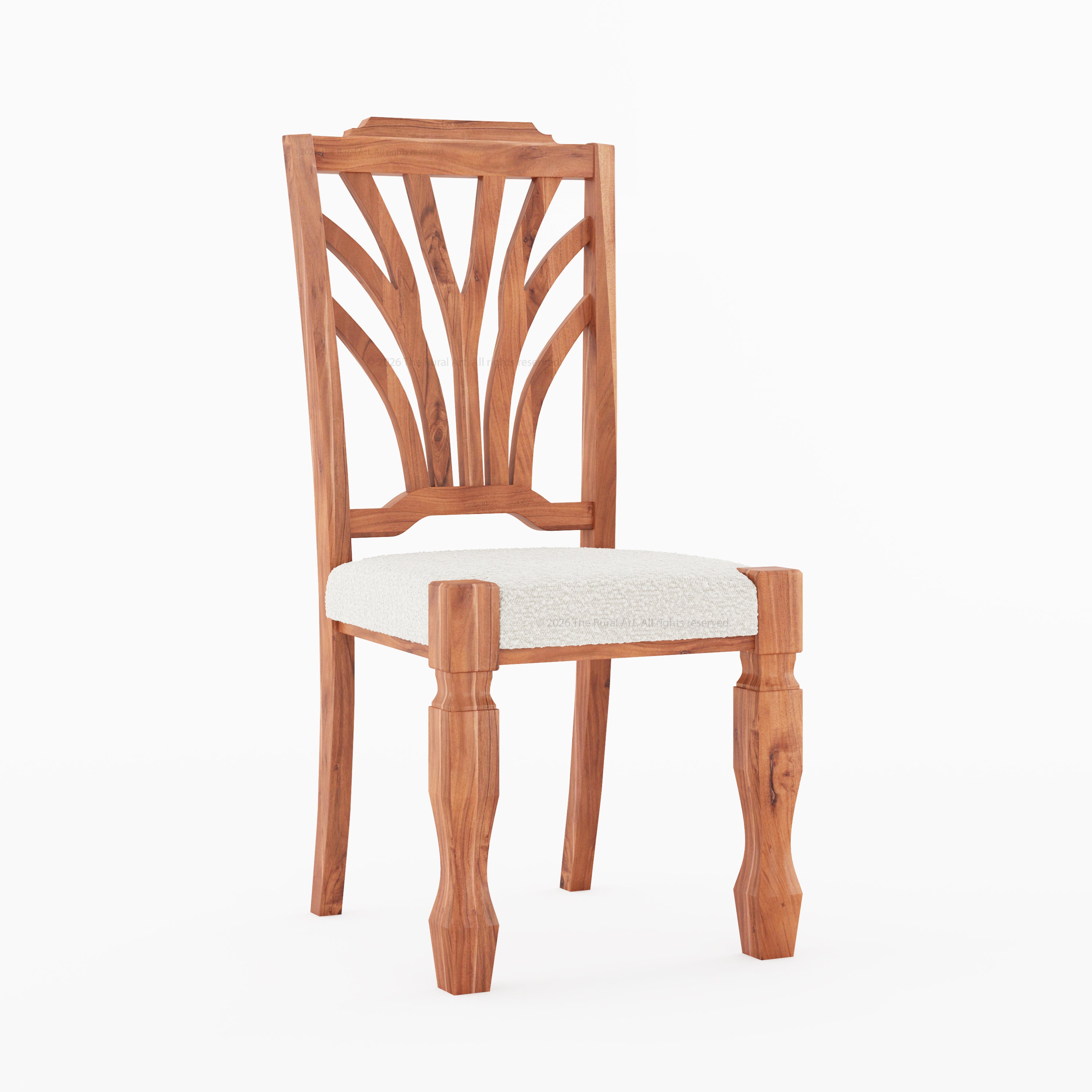 Carlsbad Botanical Back Solid Wood Upholstered Dining Chair