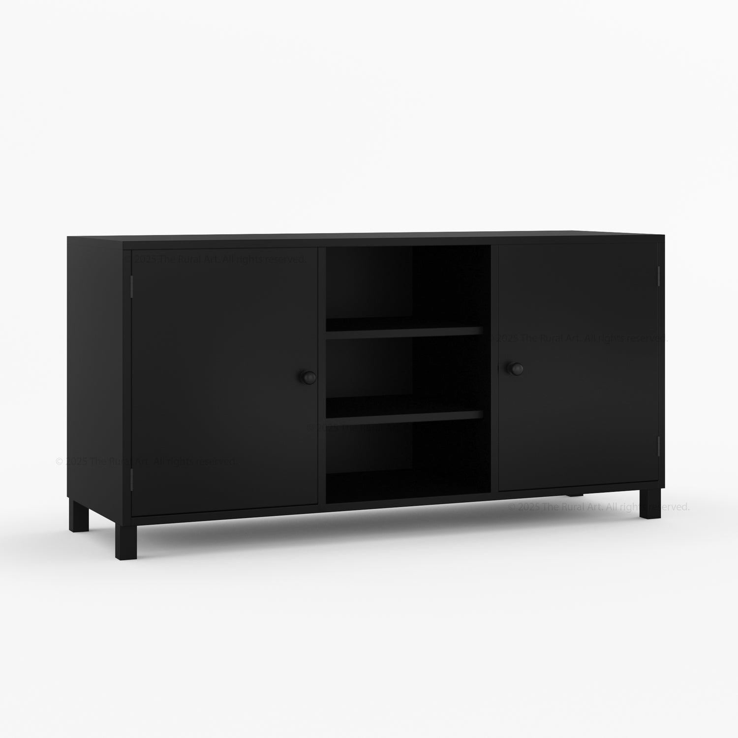 Ashland Real Wood Sideboard Buffet in Dual Tone Black Finish