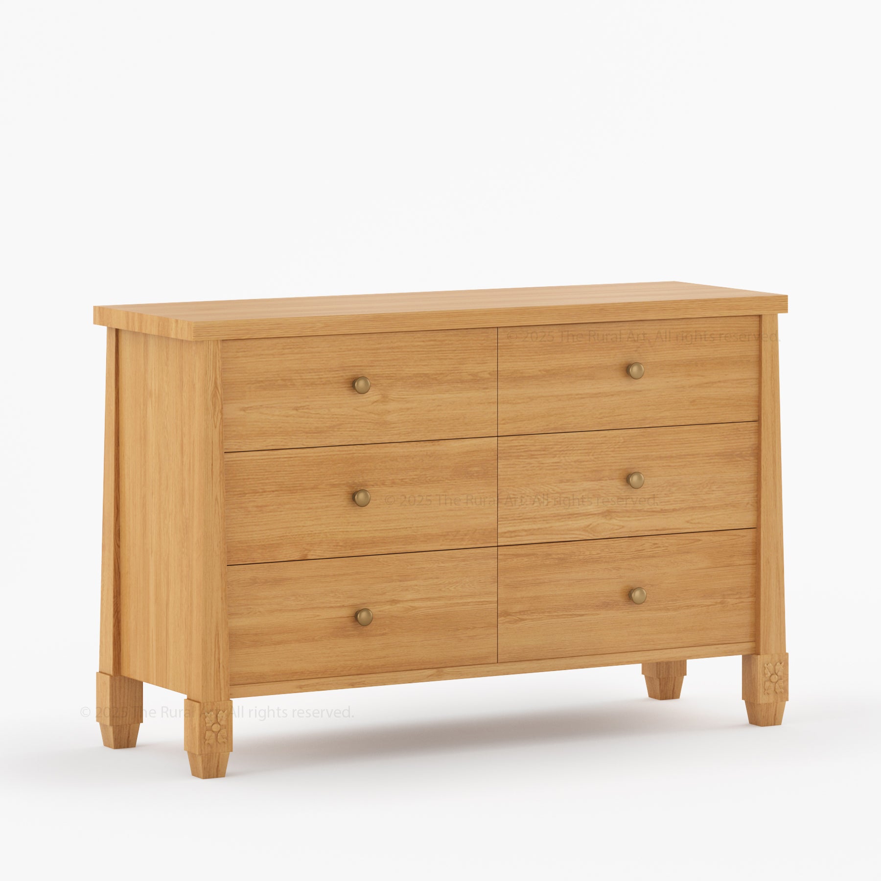 Dothan Solid Wood Dresser with Carved Floral Legs