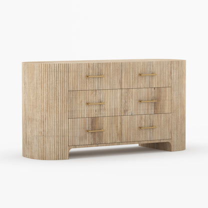 Bartow Fluted Solid Wood Dresser – 5, 6, 7 &amp; 9 Drawer Storage Chest