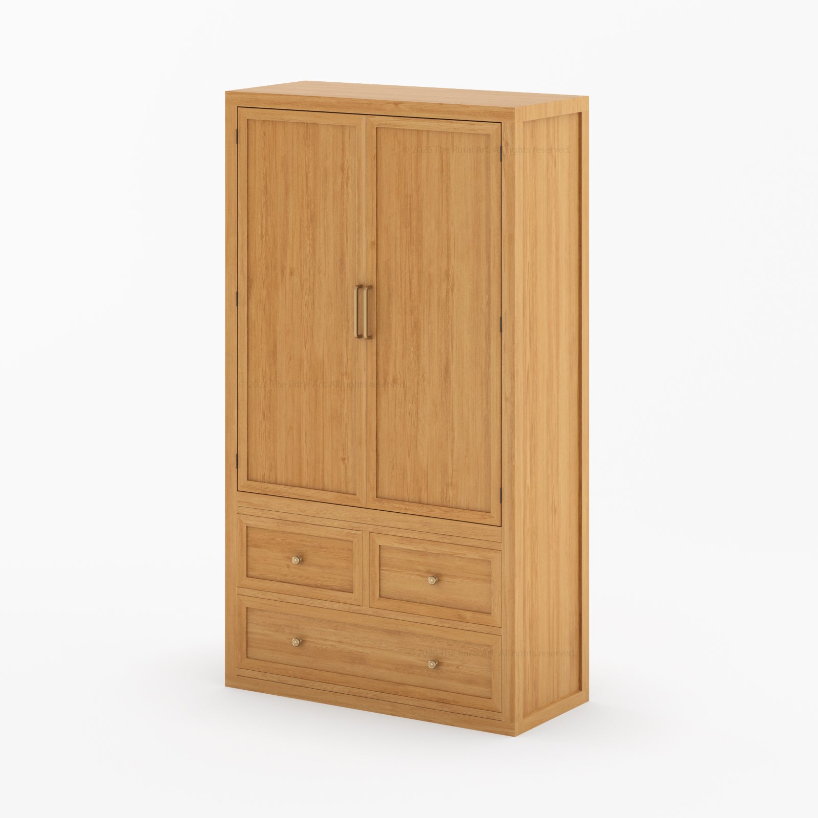 Seward Solid Wood Armoire with Drawers and Hanging Storage