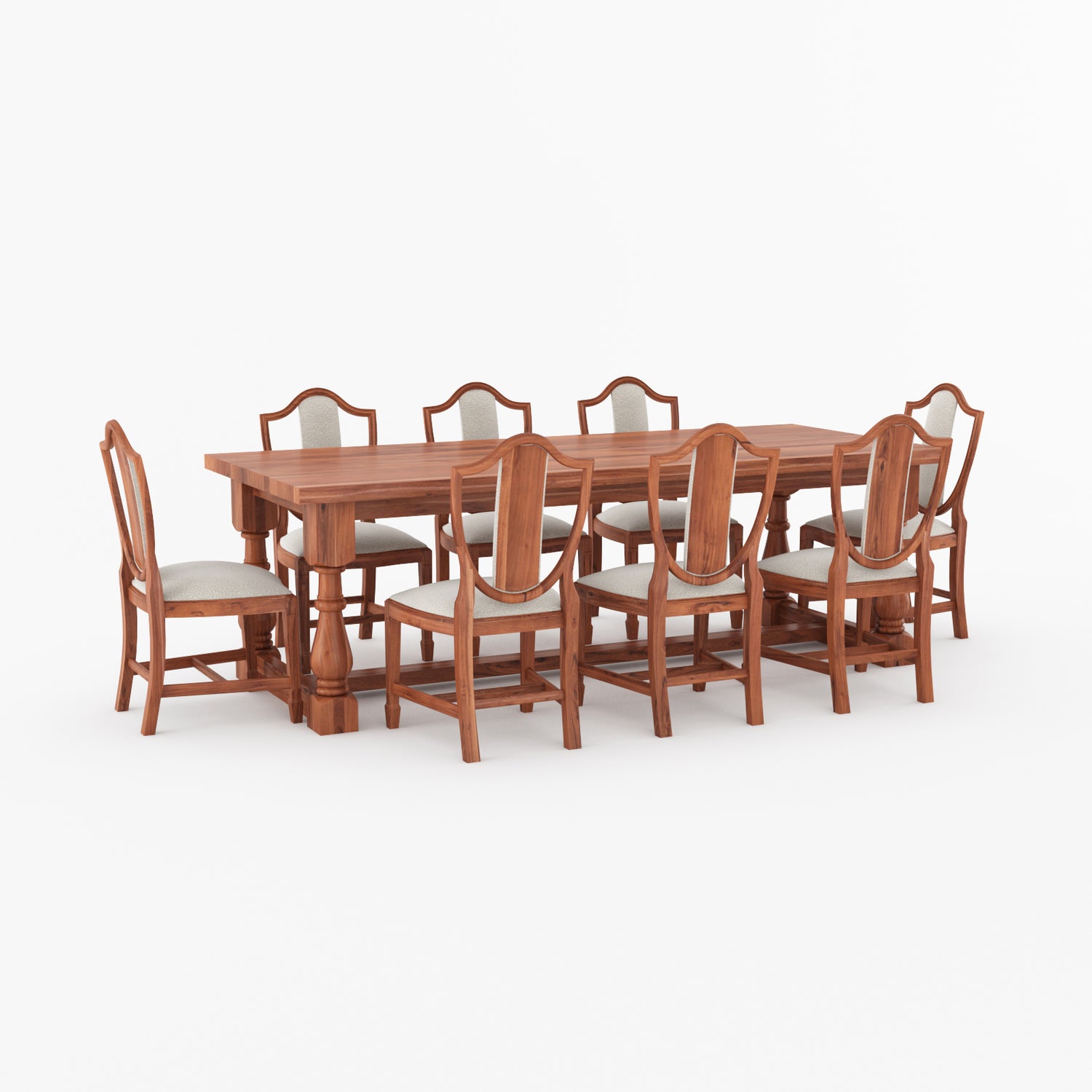 Bisbee Solid Wood Dining Table &amp; Upholstered Chair Set