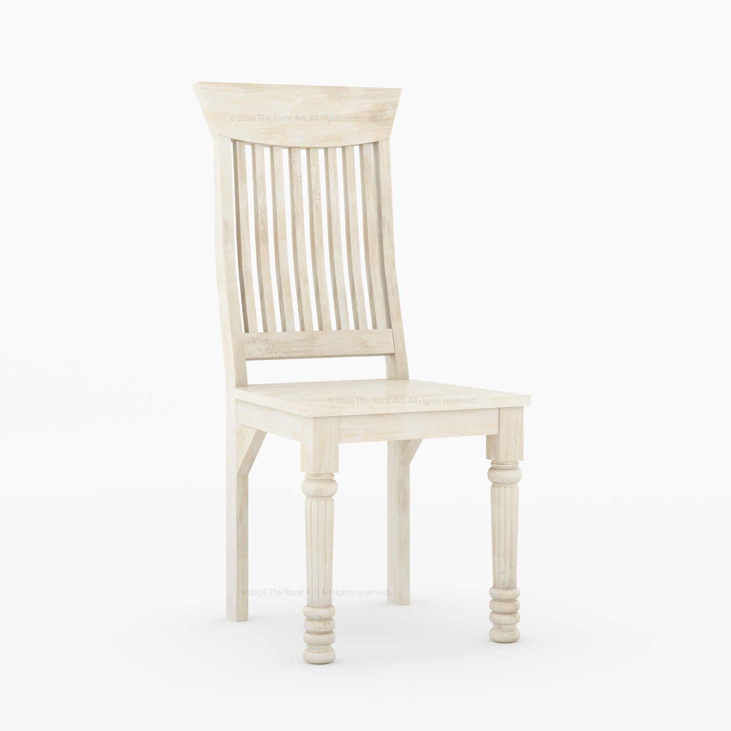 Indiana Solid Wood Slat Back Dining Chair with Turned Fluted Legs