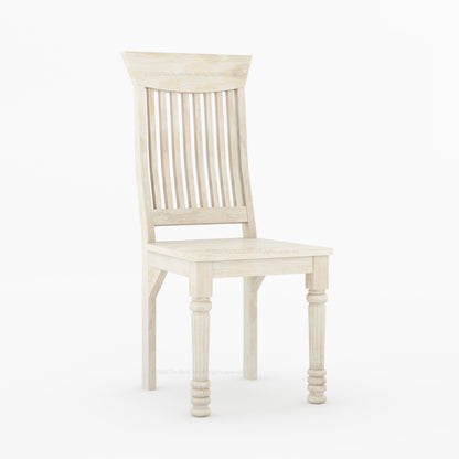 Indiana Solid Wood Slat Back Dining Chair with Turned Fluted Legs