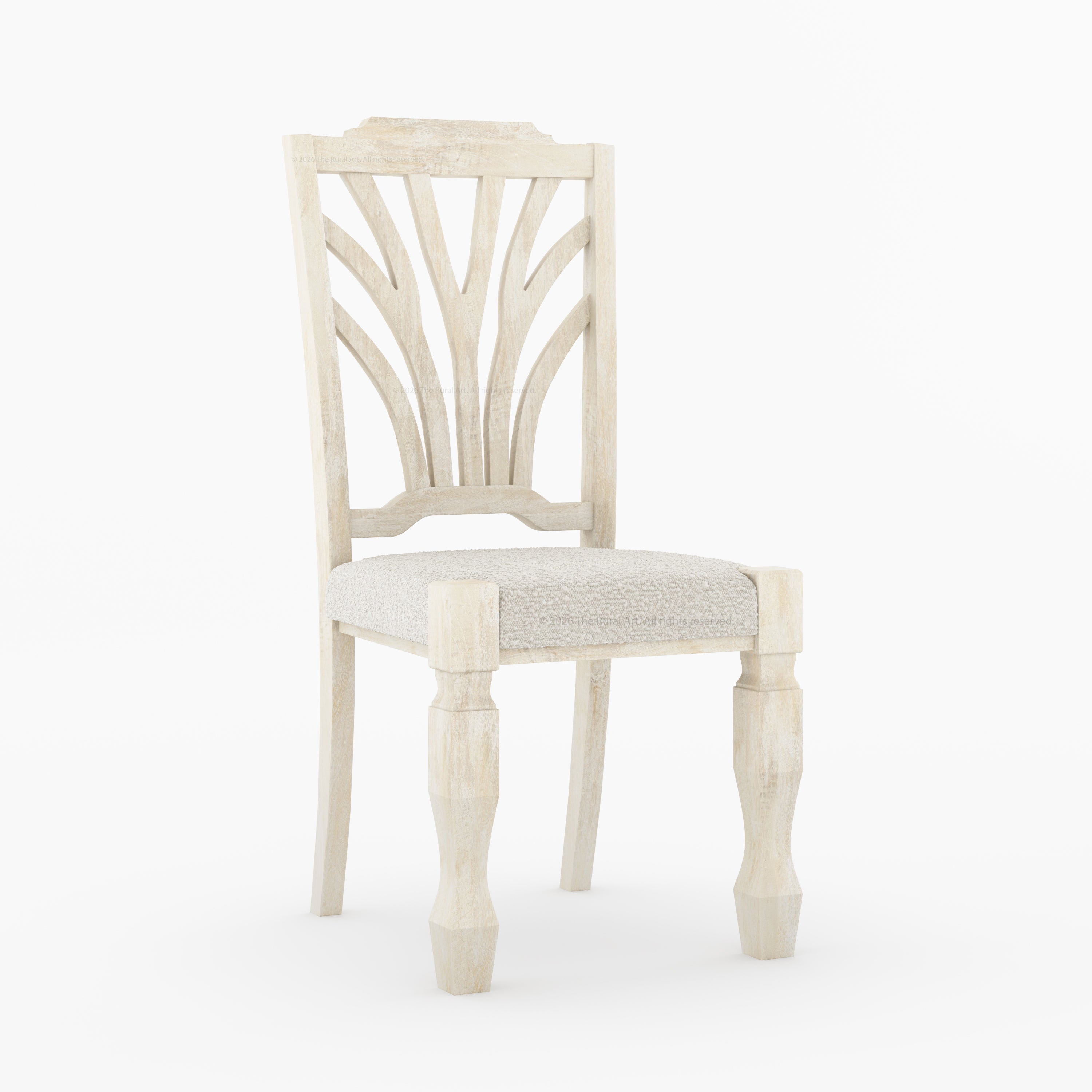 Carlsbad Botanical Back Solid Wood Upholstered Dining Chair