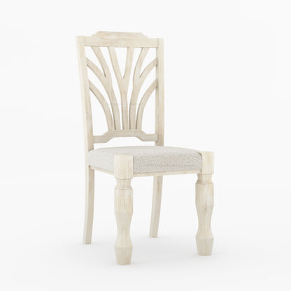 Carlsbad Botanical Back Solid Wood Upholstered Dining Chair