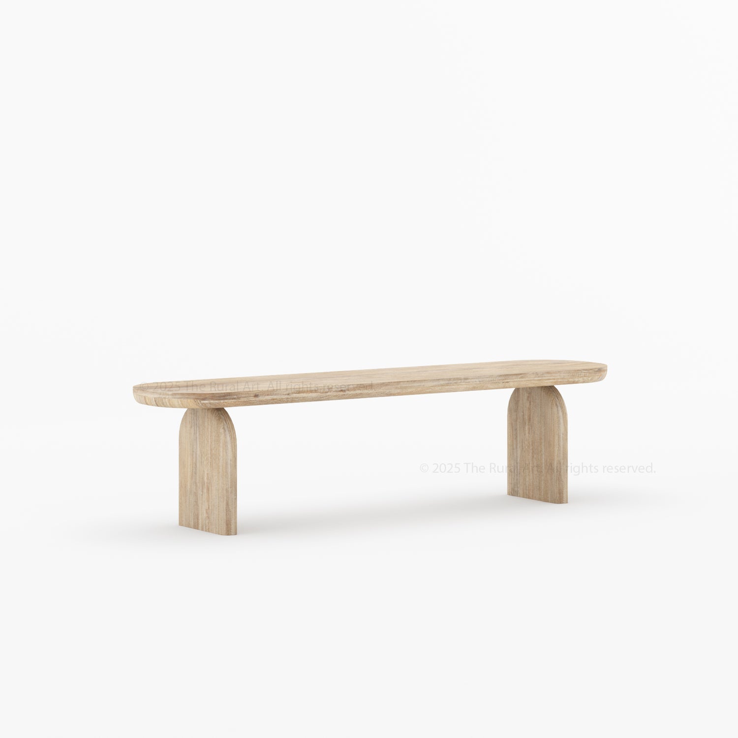 Blytheville Dual Tone Dining Bench with Curved Edges