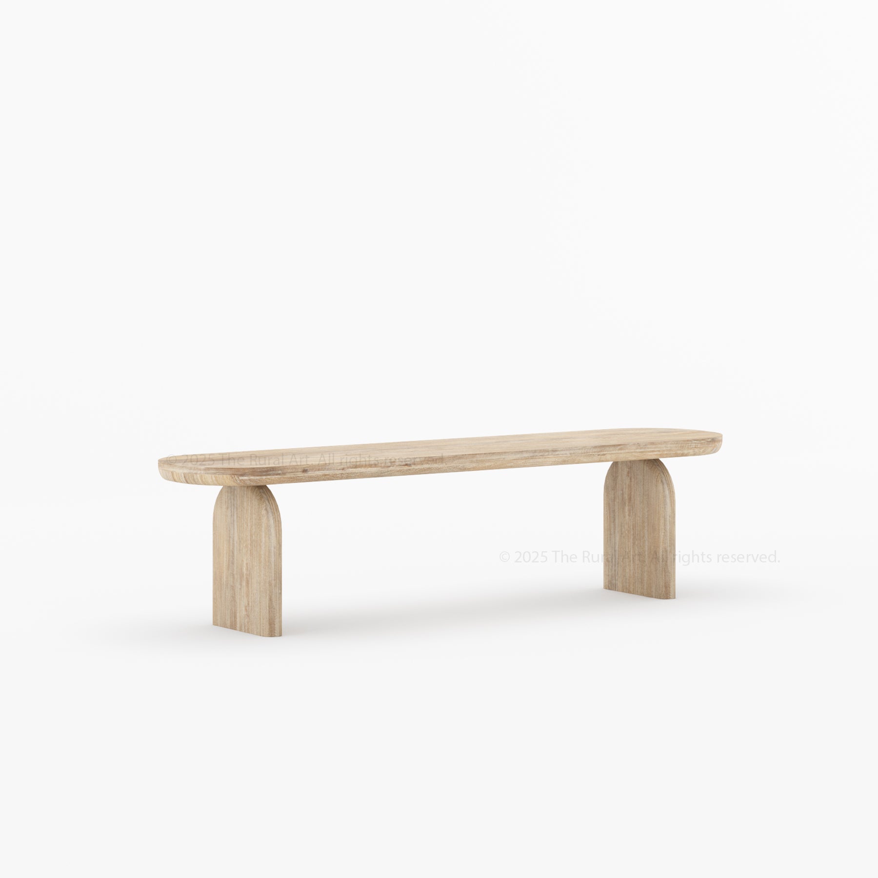 Blytheville Dual Tone Dining Bench with Curved Edges