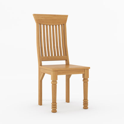 Indiana Solid Wood Slat Back Dining Chair with Turned Fluted Legs