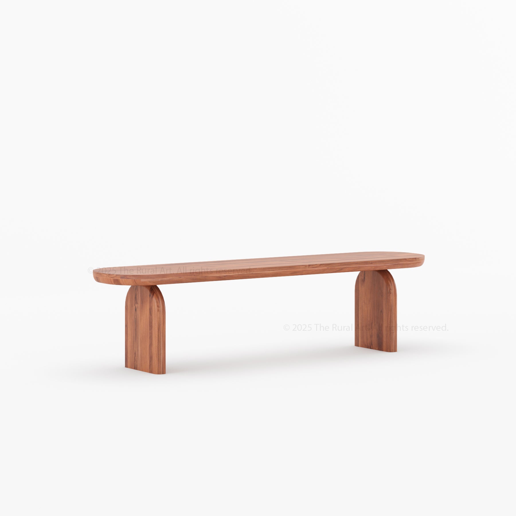 Blytheville Dual Tone Dining Bench with Curved Edges