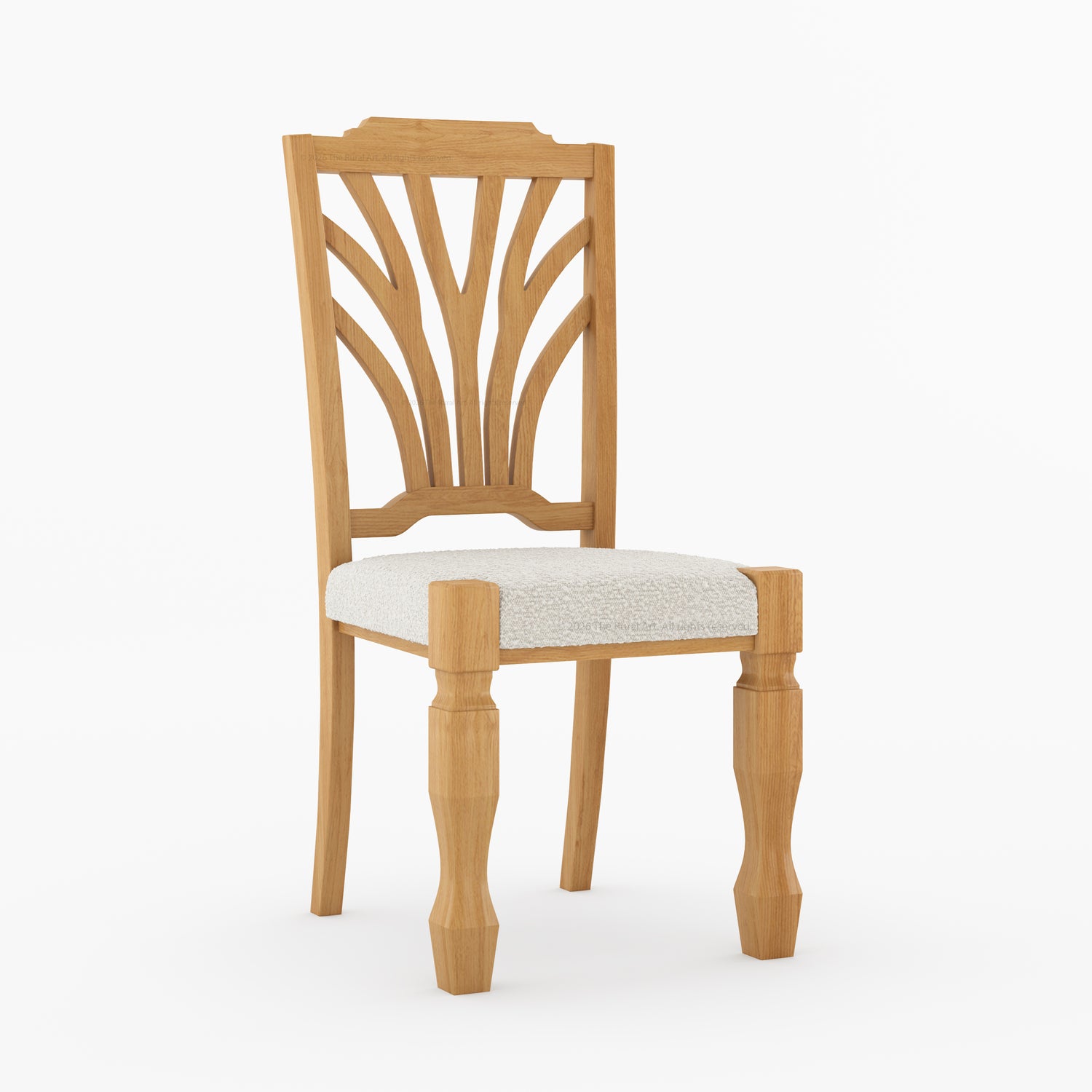 Carlsbad Botanical Back Solid Wood Upholstered Dining Chair