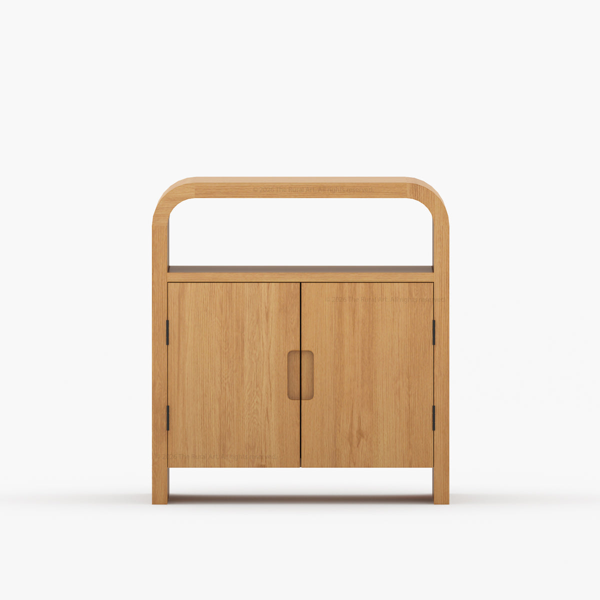 Chico Modern Solid Wood Two-Door Nightstand with Open Shelf