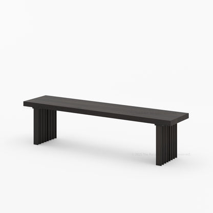 Montecito Noir Dining Table Set Solid Wood with Bench &amp; Chairs