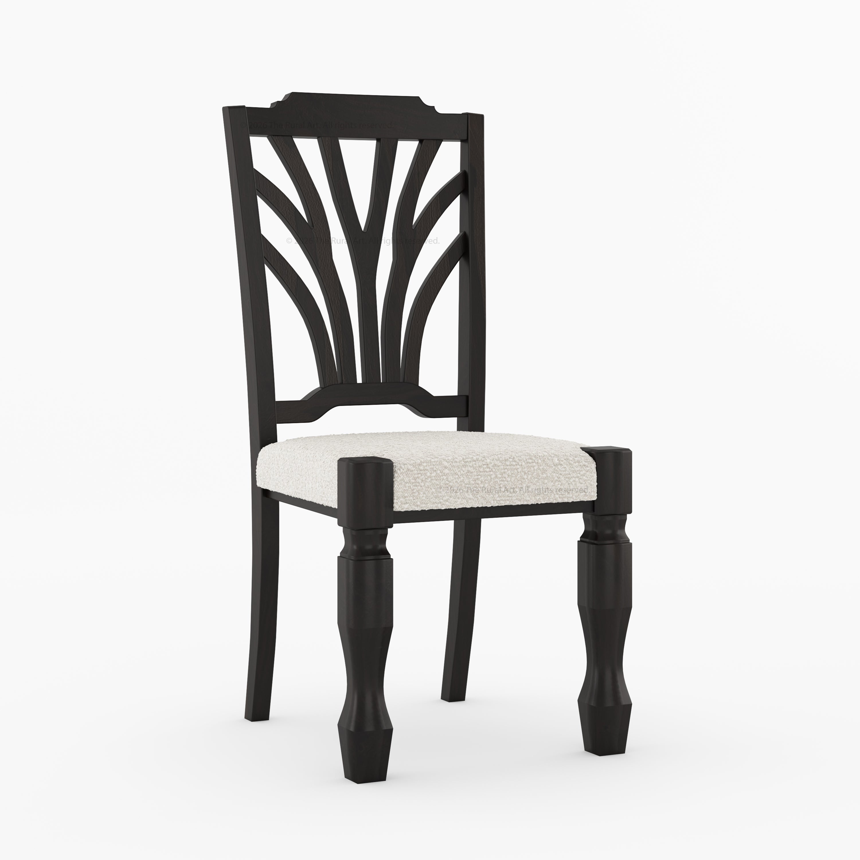 Carlsbad Botanical Back Solid Wood Upholstered Dining Chair
