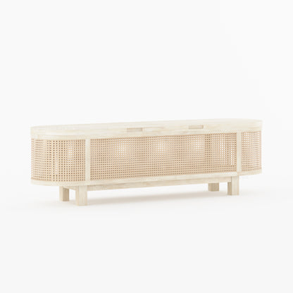 Davis Solid Wood &amp; Cane Storage Bench