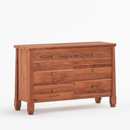 Dothan Solid Wood Dresser with Carved Floral Legs