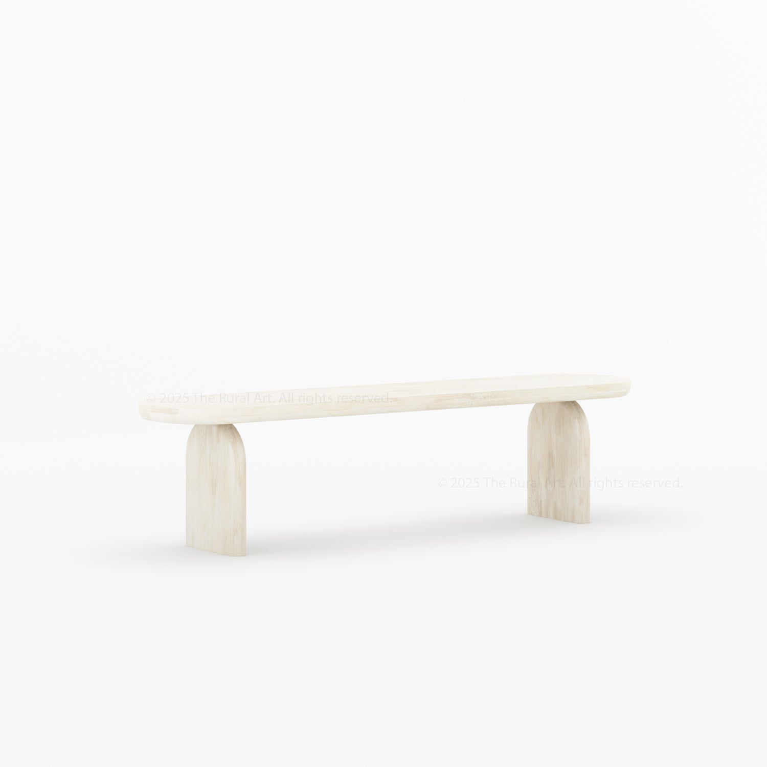 Blytheville Dual Tone Dining Bench with Curved Edges