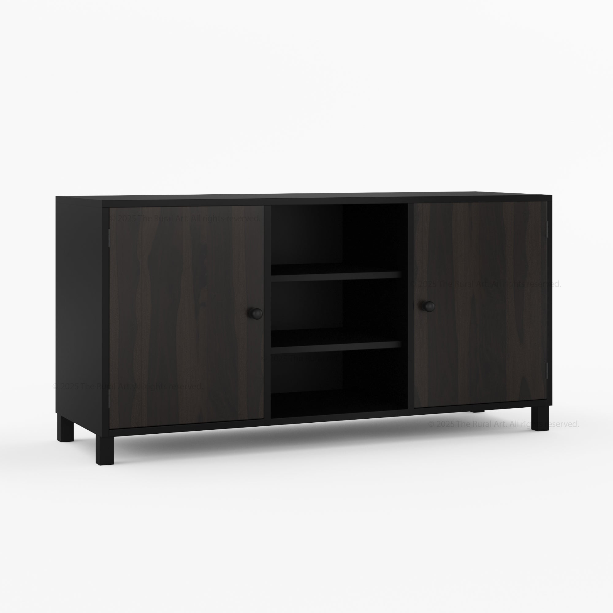 Ashland Real Wood Sideboard Buffet in Dual Tone Black Finish