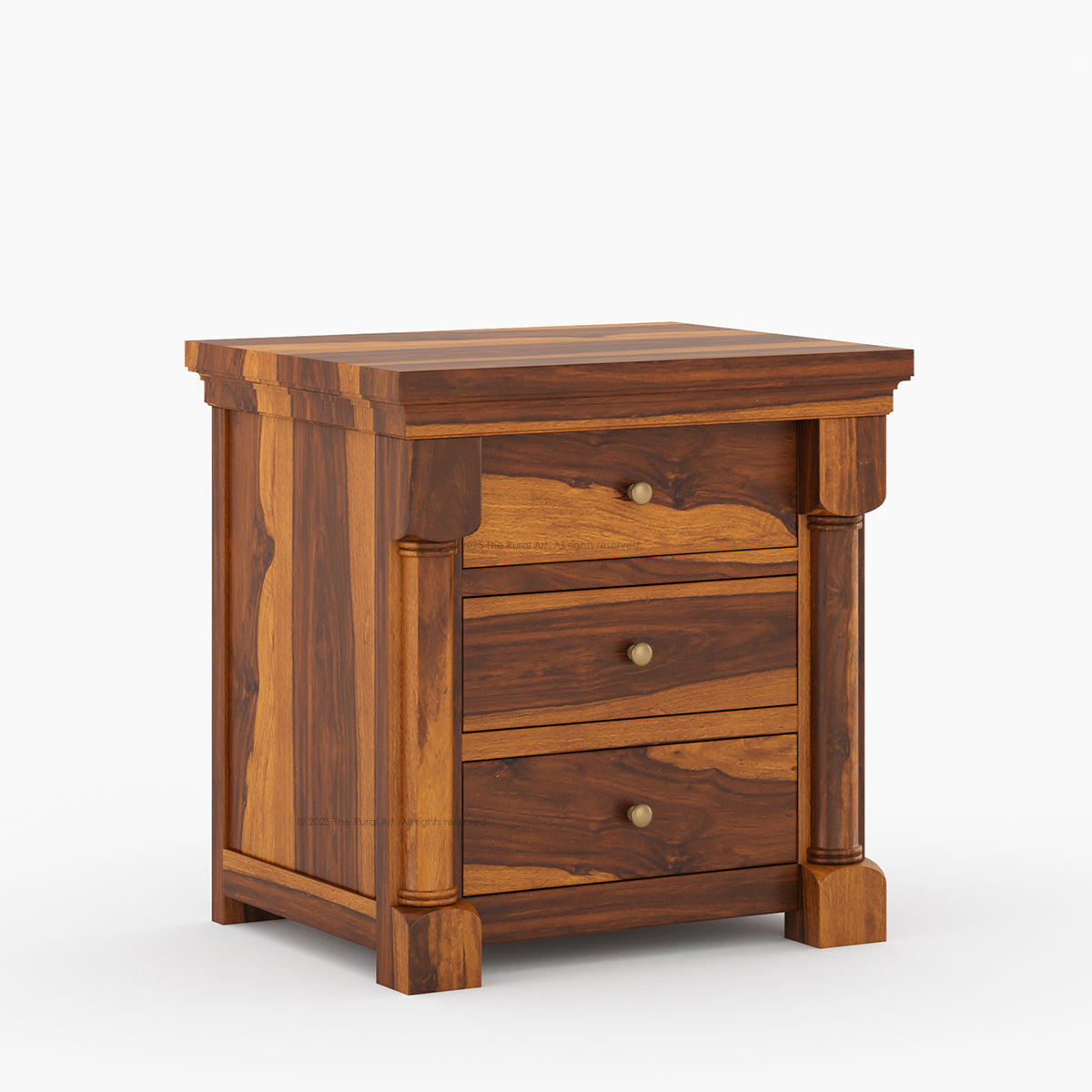 Verona Estate Solid Wood Nightstand With Three Drawers