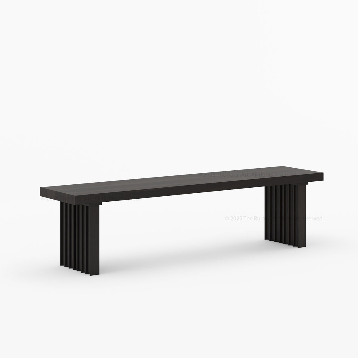 Montecito Fluted Backless Dining Bench Made in Solid Wood – theruralart.com