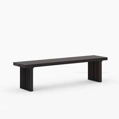Montecito Noir Dining Table Set Solid Wood with Bench &amp; Chairs