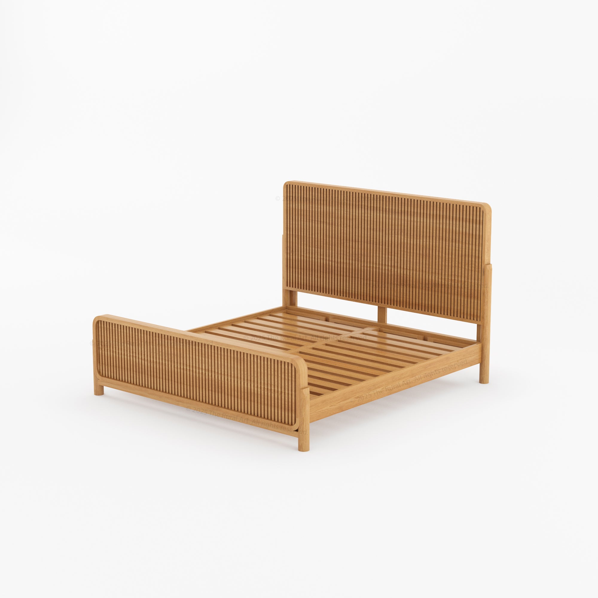 Lewes Fluted Wood 6-Piece Bedroom Set | Solid Wood Bed, Nightstands, Dresser, Mirror &amp; Bench
