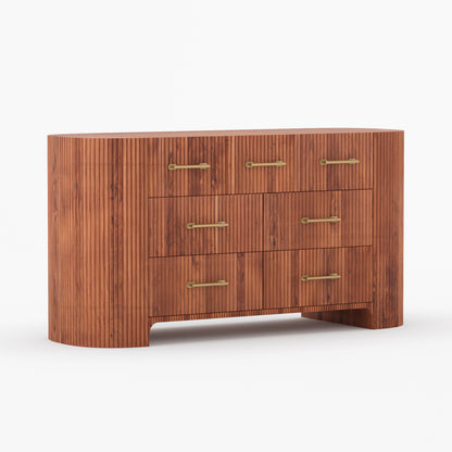 Bartow Fluted Solid Wood Dresser – 5, 6, 7 &amp; 9 Drawer Storage Chest
