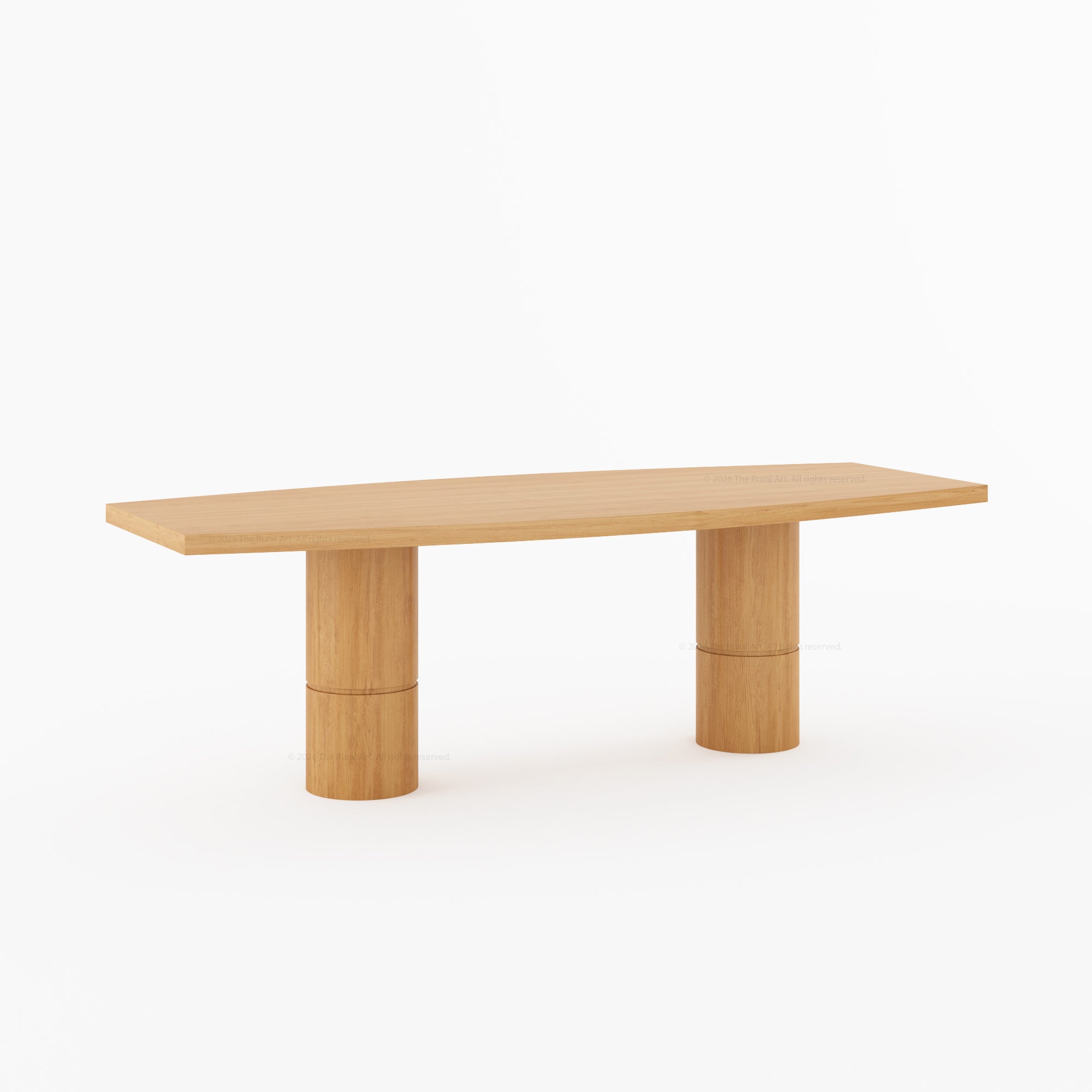 Winslow Sculpted Solid Wood Dining Table with Dual Pedestal Base