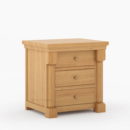 Verona Estate Solid Wood Nightstand With Three Drawers