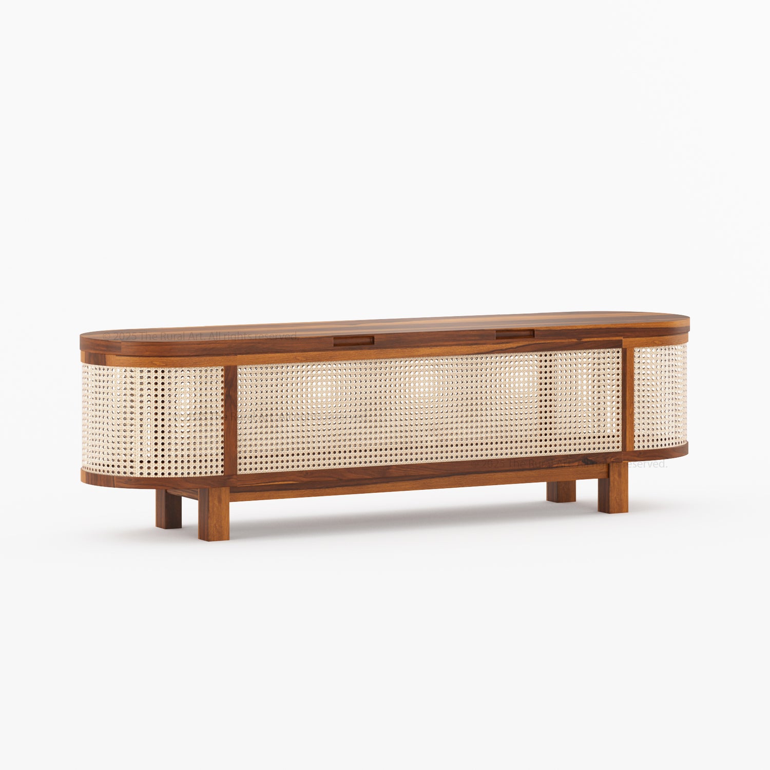 Davis Solid Wood &amp; Cane Storage Bench
