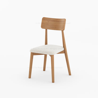 Blytheville Dining Chair – Solid Wood Frame with Bouclé Upholstered Cushion