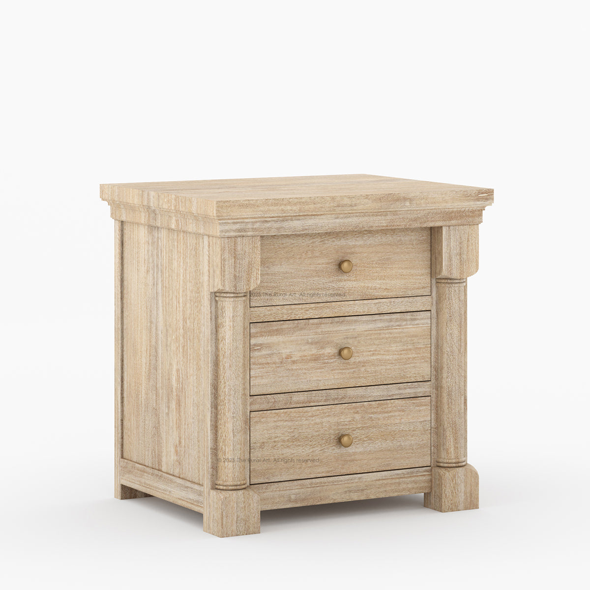 Verona Estate Solid Wood Nightstand With Three Drawers