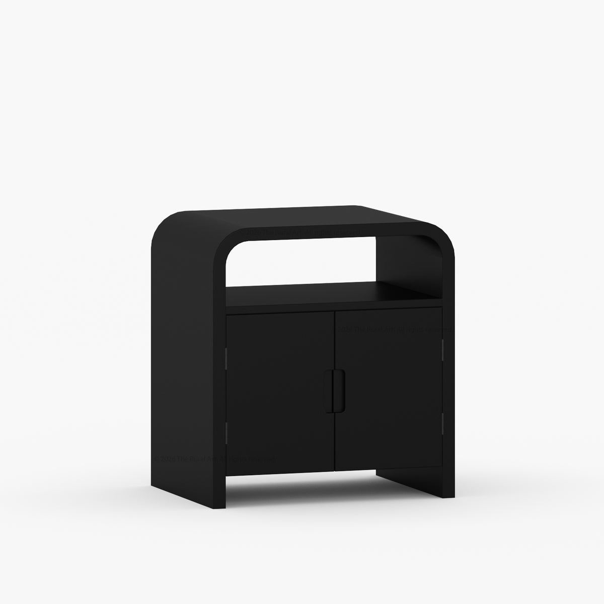 Chico Modern Solid Wood Two-Door Nightstand with Open Shelf