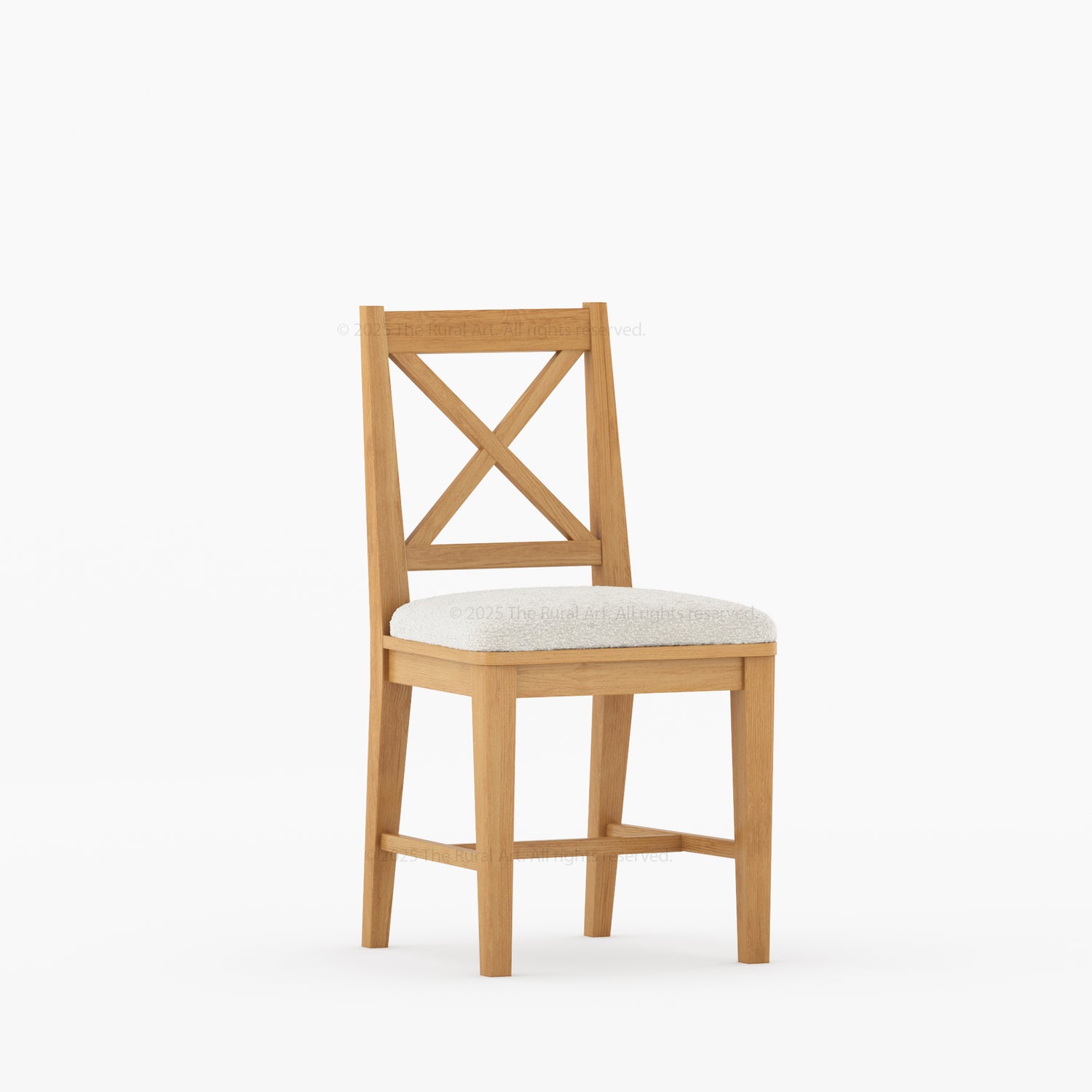 Sherman Solid Wood Dining Chair | X-Back Design with Upholstered Seat