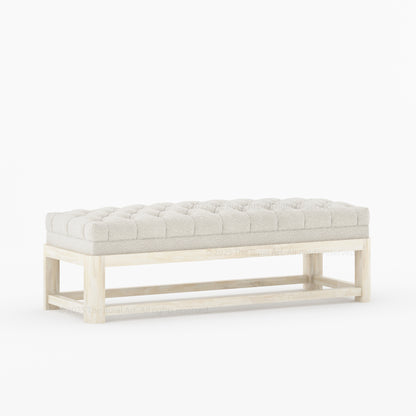 Levittown Upholstered Bedroom Bench with Solid Wood Frame End-of-Bed Seating