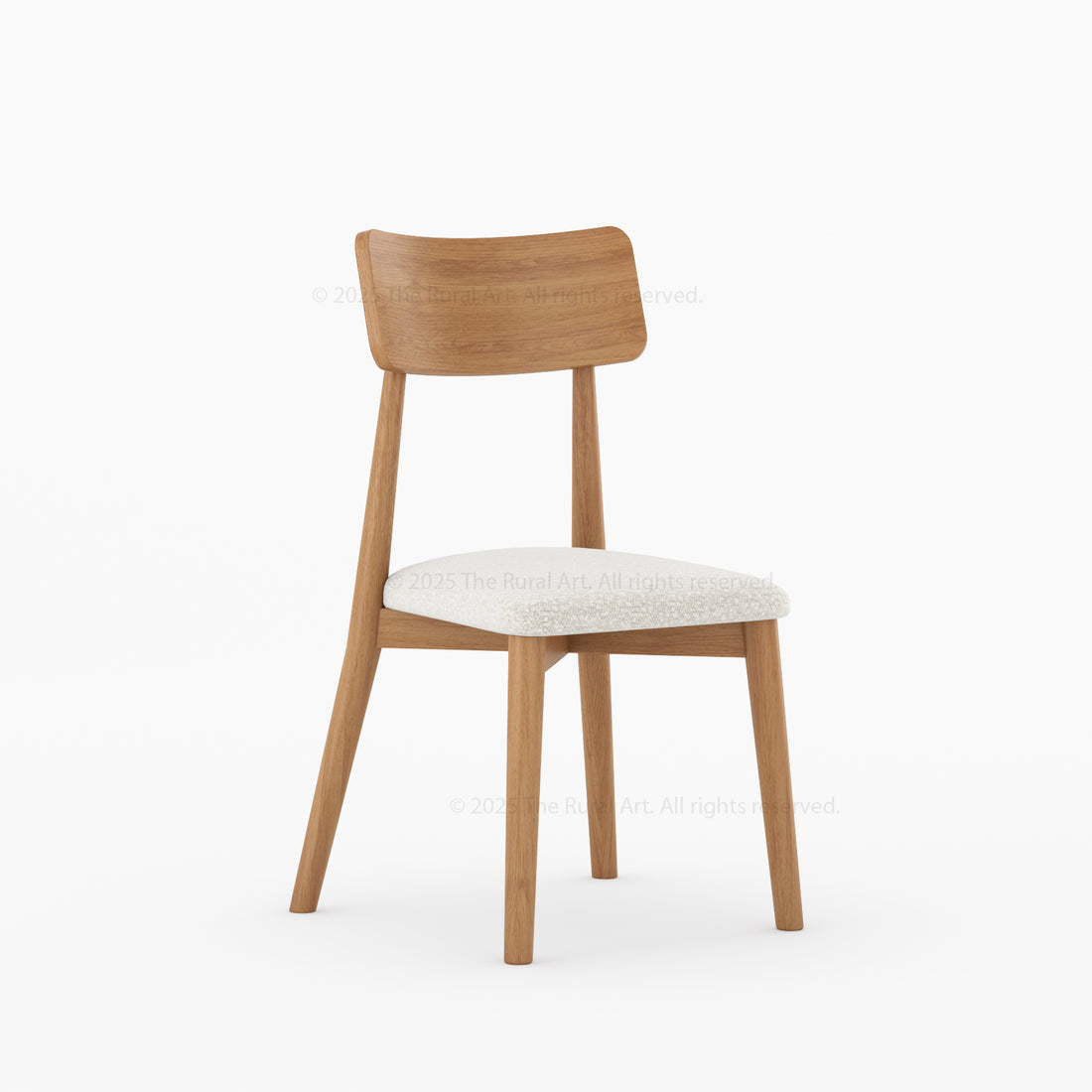 Blytheville Dining Chair – Solid Wood Frame with Bouclé Upholstered Cushion