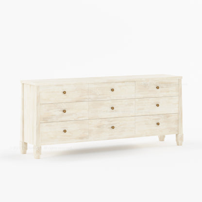 Dothan Solid Wood Dresser with Carved Floral Legs