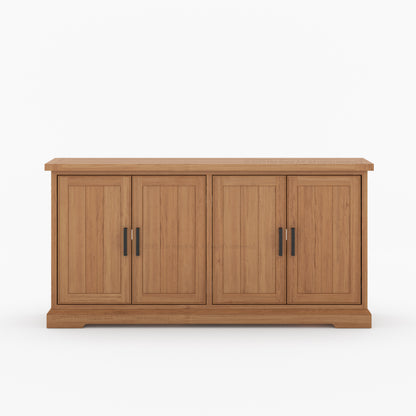 Roseville 4-Door Sideboard Cabinet Solid Wood Storage for Dining or Living Spaces