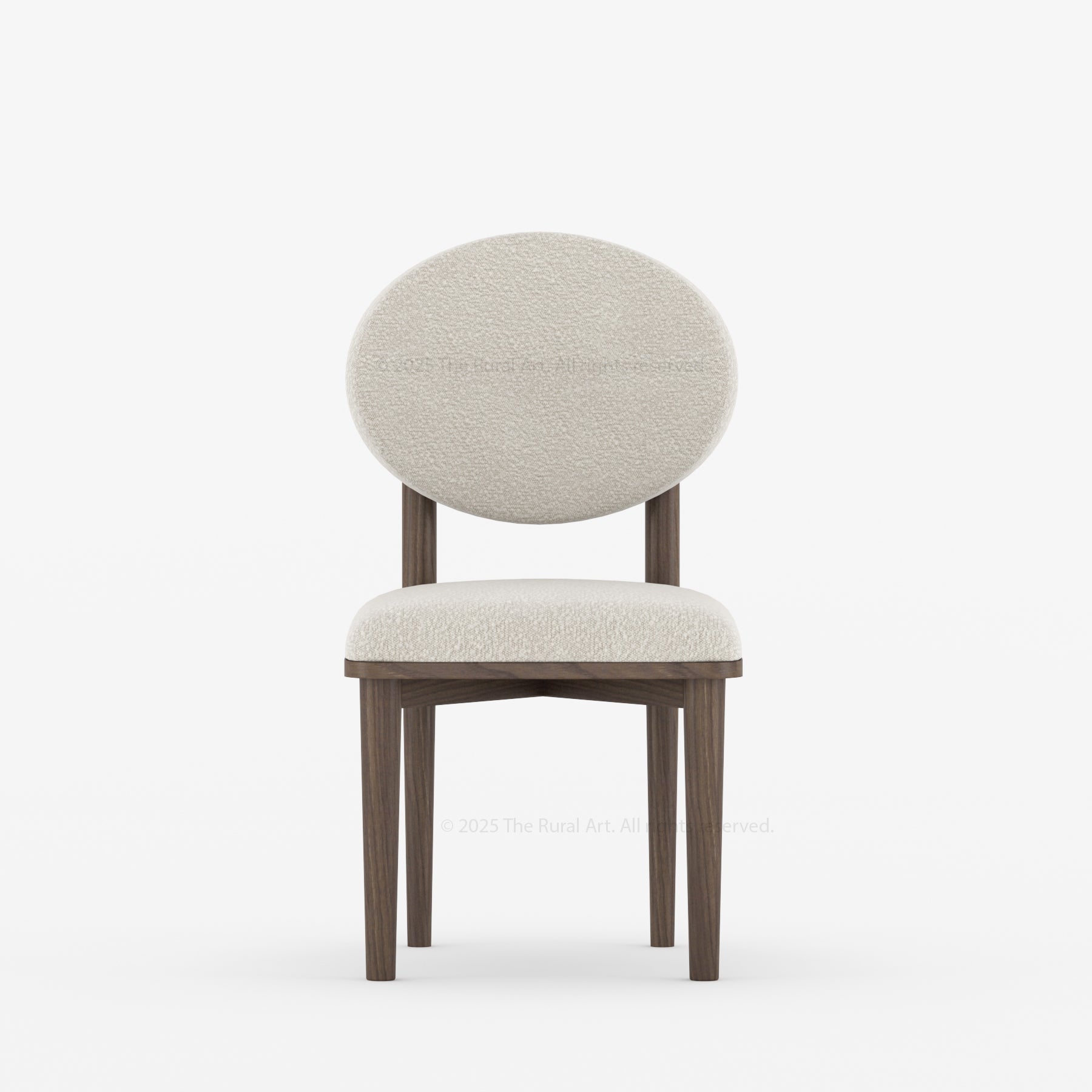 Valdez Upholstered Solid Wood Dining Chair with Rounded Back