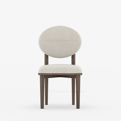 Valdez Upholstered Solid Wood Dining Chair with Rounded Back
