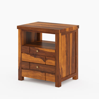 Princeton Solid Wood Nightstand with Geometric Design