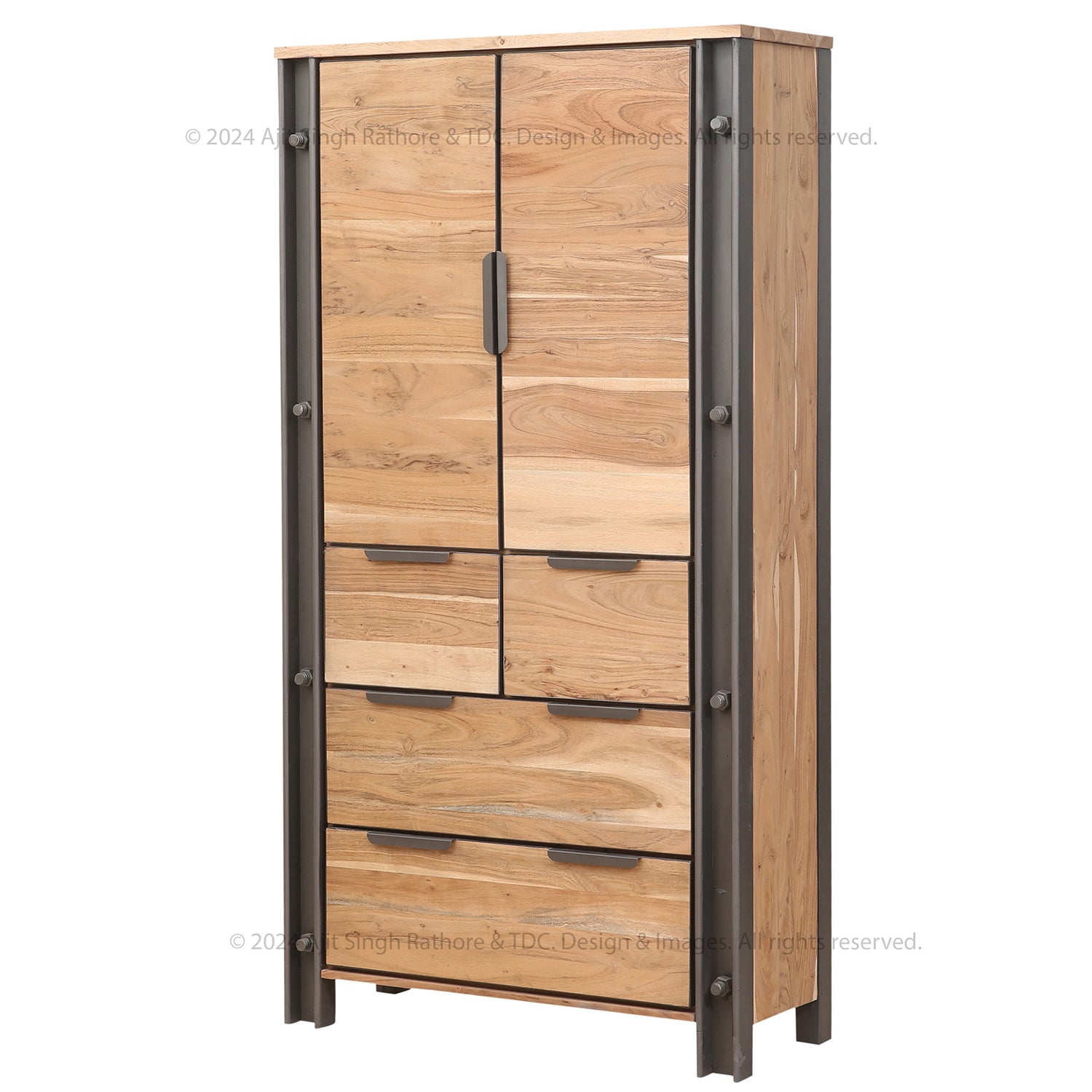 Montclair Solid Wood Industrial Charm Wardrobe