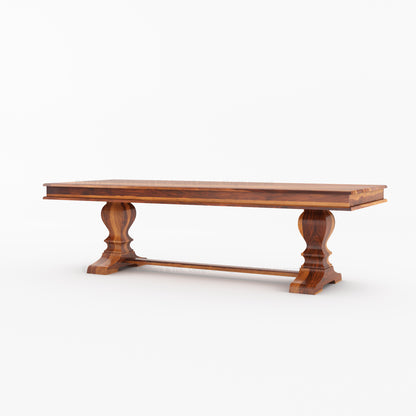 Sanford Solid Wood Dining Table with Dual Pedestal Legs