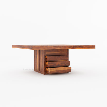 Arcadia Solid Wood Dining Table With Storage