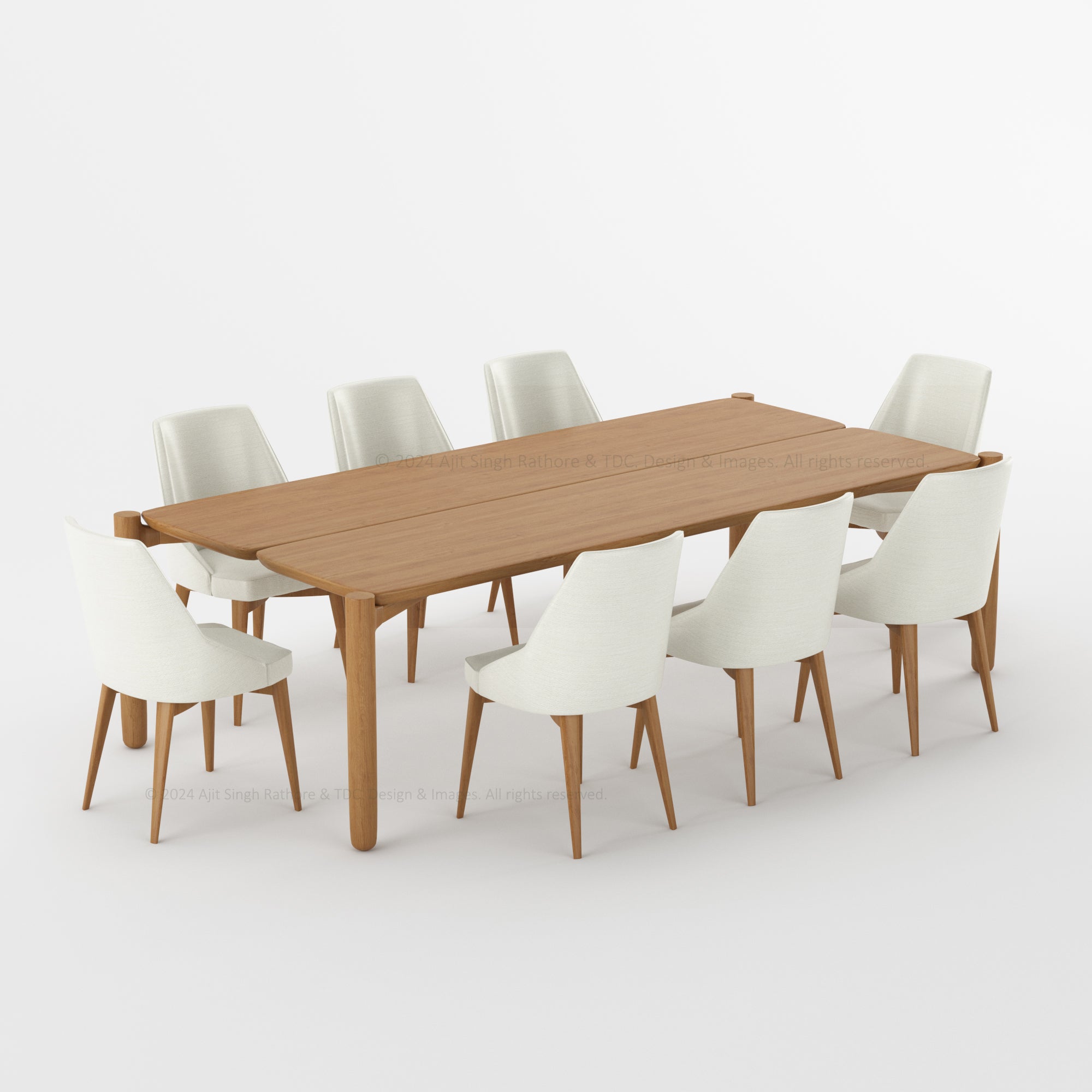 Farmington Teak Wood Modern Dining Table