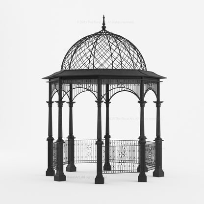 Victorian Wrought Iron Garden Dome Gazebo – Handcrafted Outdoor Elegance