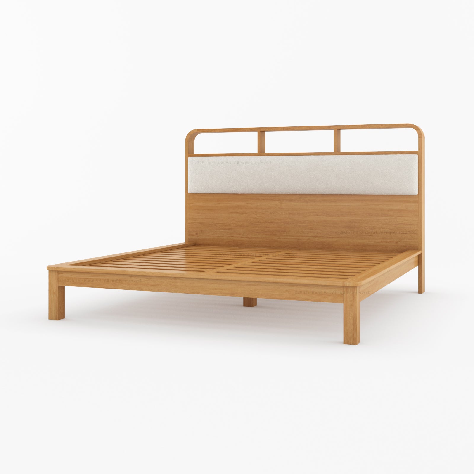 Chico Solid Wood Platform Bed with Upholstered Display Headboard